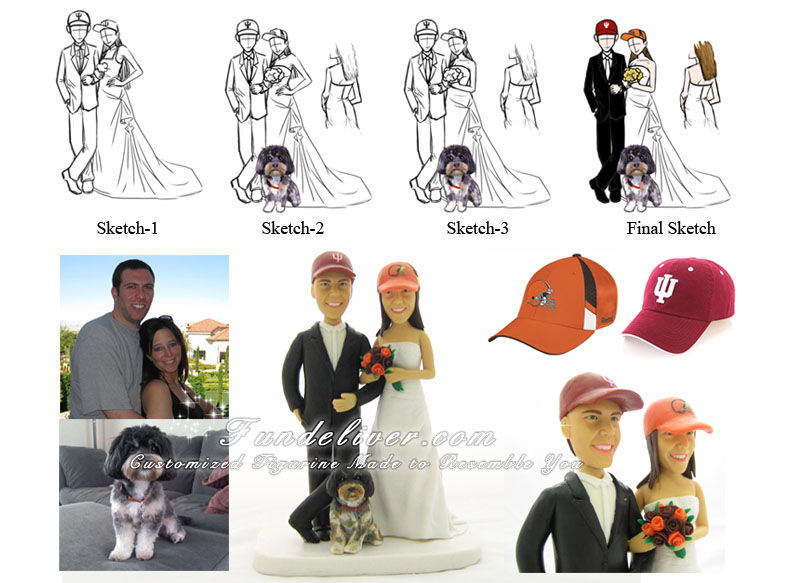 Cleveland Browns Wedding Cake Toppers